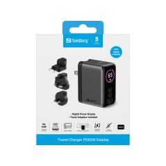 Sandberg Travel Charger PD65W Display - Compact PD Charger